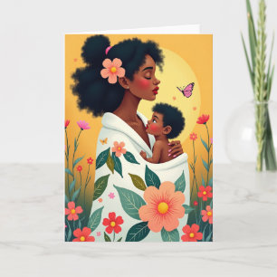 Tarjeta del Día de la Madre Abrazo Floral