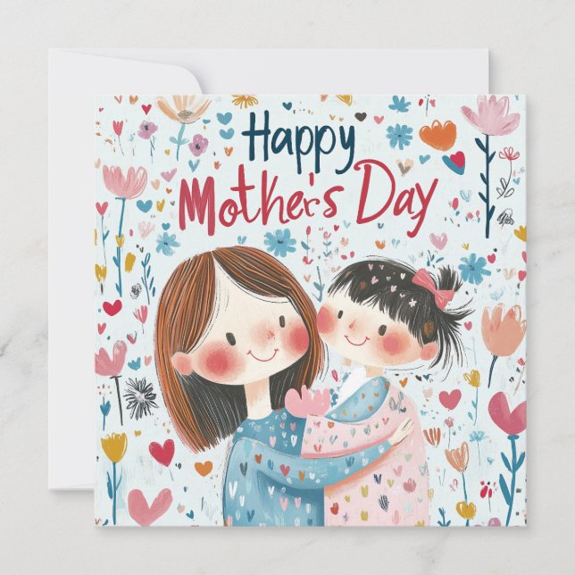 Tarjeta del Día de la Madre adorable (Anverso)