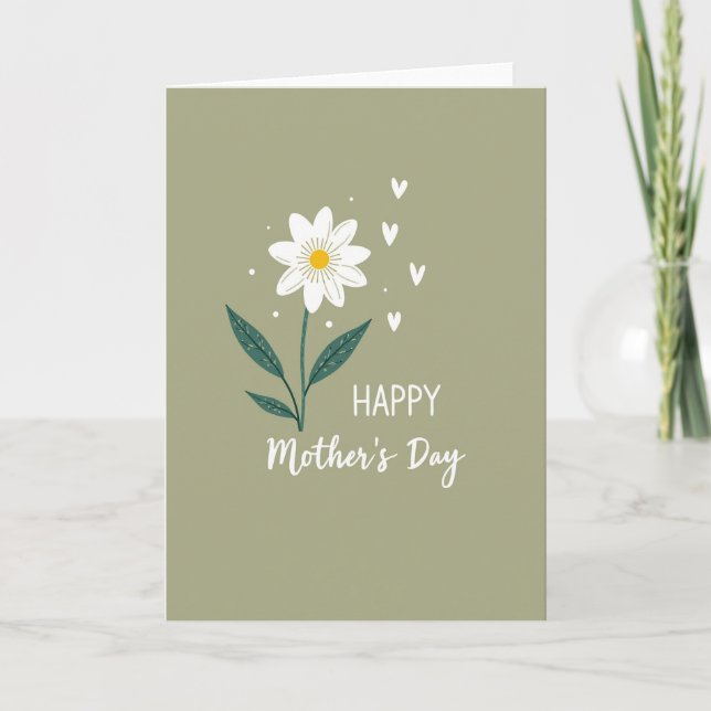 Tarjeta del Día de la Madre Afecto Floral (Anverso)