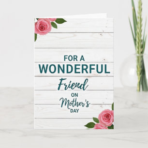 Tarjeta del Día de la Madre Amiga Verde Azulada
