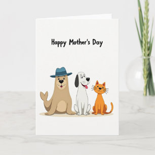 Tarjeta del Día de la Madre Amigos Animales