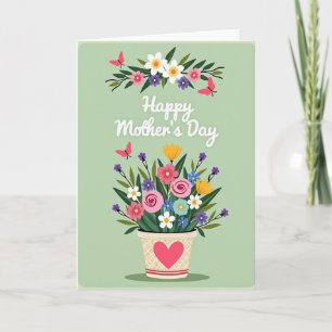 Tarjeta del Día de la Madre Amor Botánico