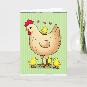 Tarjeta del Día de la Madre Amor de Mamá Gallina