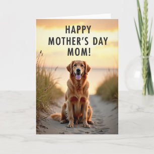 Tarjeta del Día de la Madre Amor Perrito Dorado