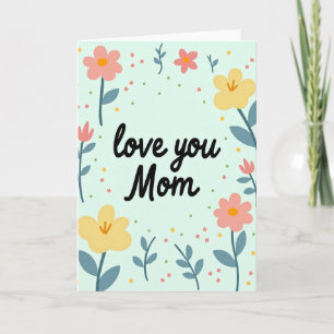 Tarjeta del Día de la Madre Amor Rojo y Dorado