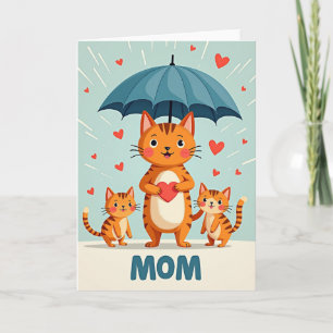 Tarjeta del Día de la Madre Amorosa Gato