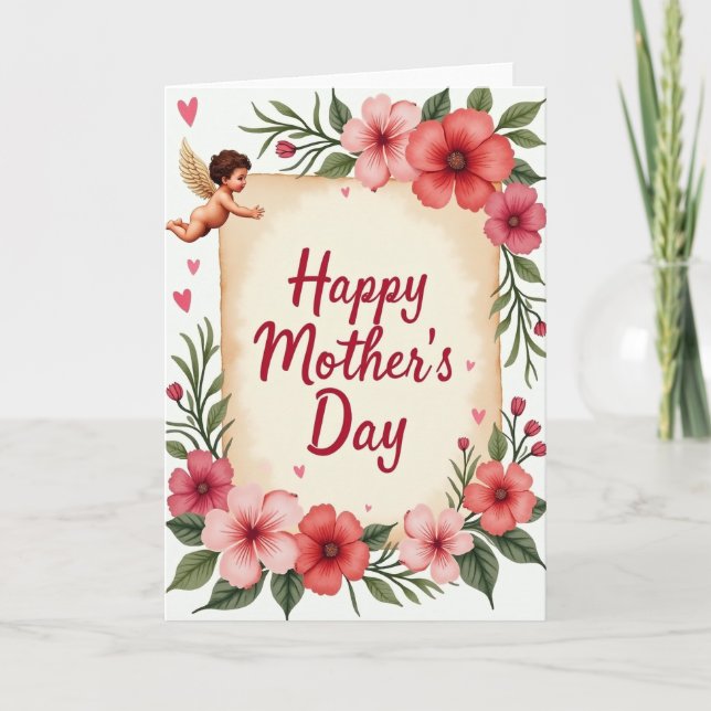 Tarjeta del Día de la Madre Angelical (Anverso)