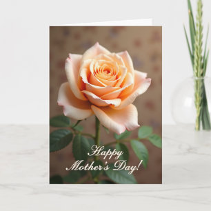 Tarjeta del Día de la Madre Apricot Rose