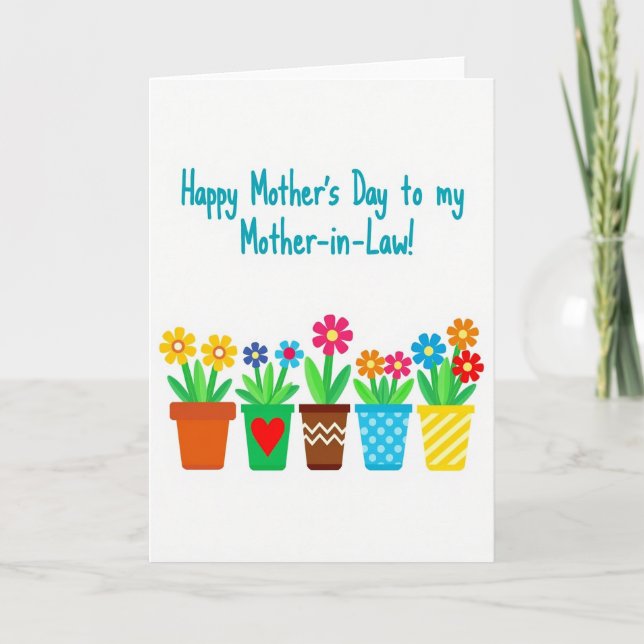 Tarjeta del Día de la Madre Aqua Script (Anverso)
