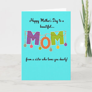 Tarjeta del Día de la Madre Aqua Woven Mom
