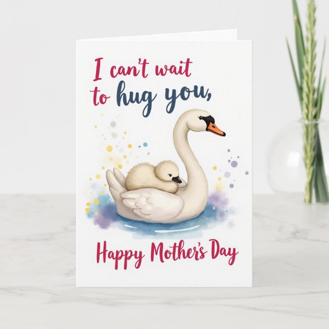 Tarjeta del Día de la Madre Ave Elegante (Anverso)