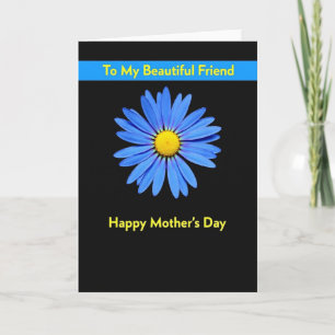 Tarjeta del Día de la Madre Azul Radiante