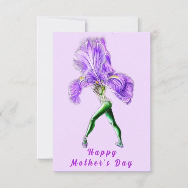 Tarjeta del Día de la Madre Bailarina Iris (Anverso)