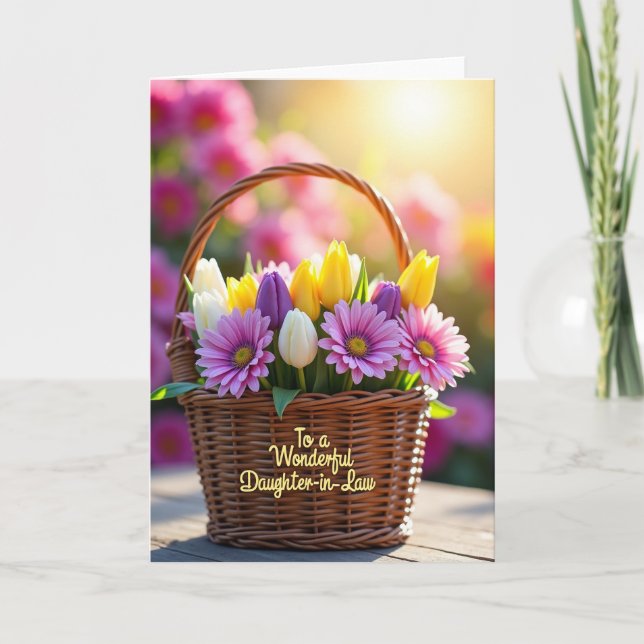 Tarjeta del Día de la Madre Blossom Basket (Anverso)