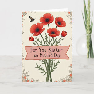 Tarjeta del Día de la Madre Bouquet Escarlata
