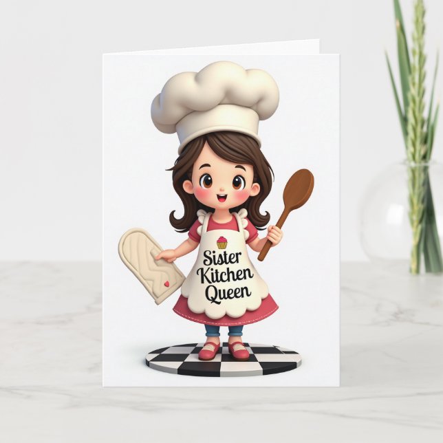 Tarjeta del Día de la Madre Chef Alegre (Anverso)