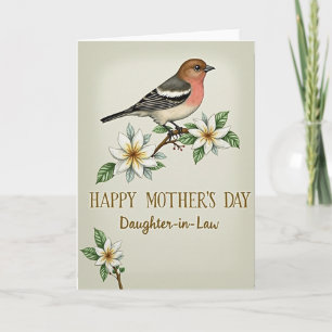 Tarjeta del Día de la Madre Chevron Bird Branch