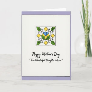 Tarjeta del Día de la Madre Chevron Floral