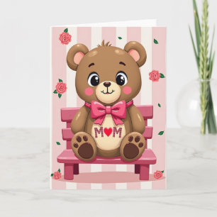 Tarjeta del Día de la Madre con Abrazo de Oso
