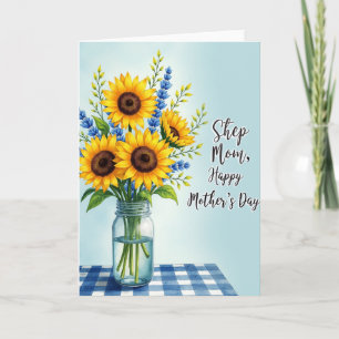 Tarjeta del Día de la Madre con Acento Azul