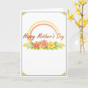 Tarjeta del Día de la Madre con Acuarela Floral