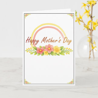 Tarjeta del Día de la Madre con Acuarela Floral