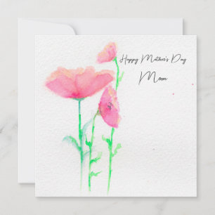 Tarjeta del Día de la Madre con Acuarela Floral Ro