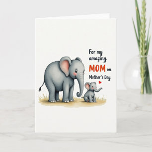 Tarjeta del Día de la Madre con Acuarela para Fami