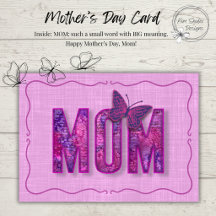 Tarjeta del Día de la Madre con acuarela rosa y ma