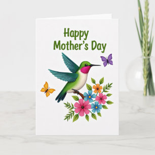Tarjeta del Día de la Madre con Alas de Azul Turqu