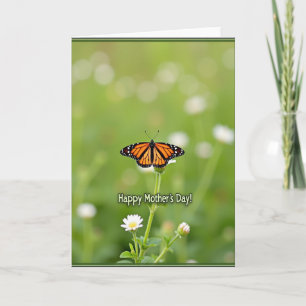 Tarjeta del Día de la Madre con Alas Naranjas