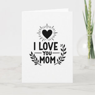 Tarjeta del Día de la Madre con Amor en Negrita