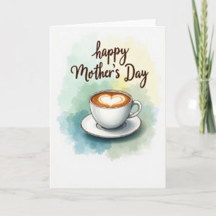 Tarjeta del Día de la Madre con Arte de Latte