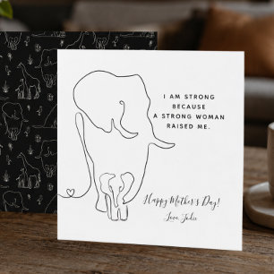 Tarjeta del Día de la Madre con arte de línea de e