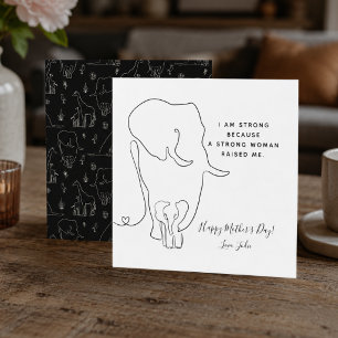 Tarjeta del Día de la Madre con arte de línea de e