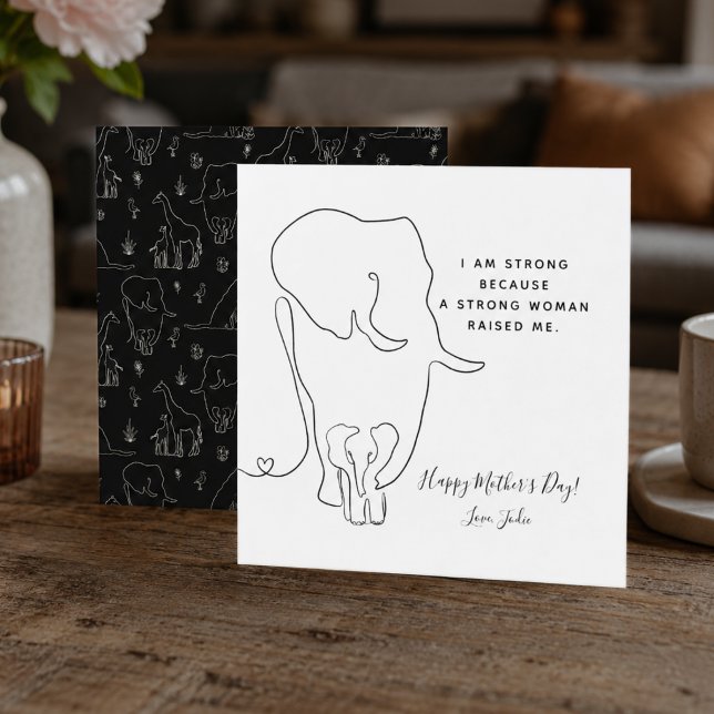 Tarjeta del Día de la Madre con arte de línea de e (Subido por el creador)