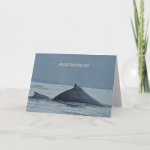Tarjeta del Día de la Madre con ballenas jorobadas