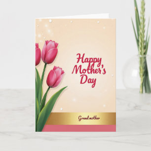 Tarjeta del Día de la Madre con Banda Dorada