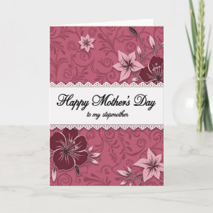 Tarjeta del Día de la Madre con Banner de Encaje