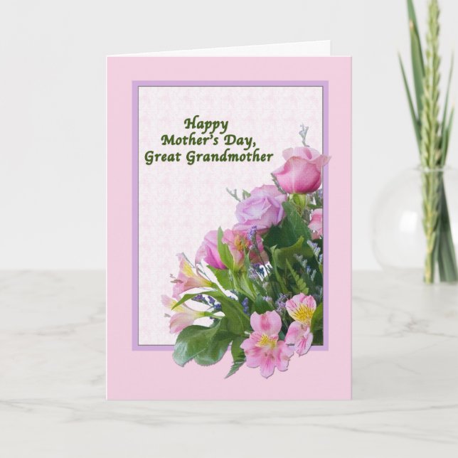 Tarjeta del Día de la Madre con Bouquet Floral (Anverso)