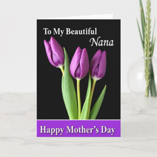 Tarjeta del Día de la Madre con Capullos de Violet