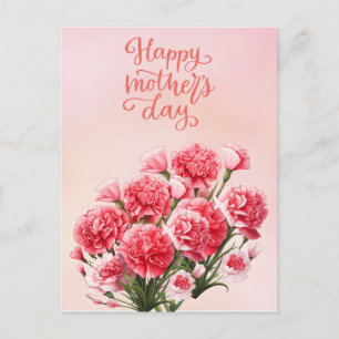 Tarjeta del Día de la Madre con Clavel Rosa