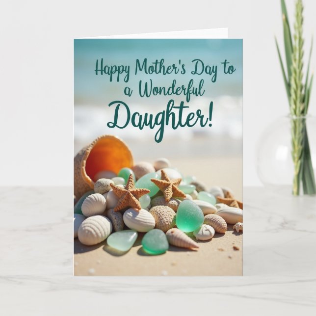 Tarjeta del Día de la Madre con conchas marinas (Anverso)
