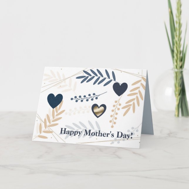 Tarjeta del día de la madre con corazón (Anverso)