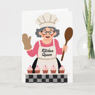 Tarjeta del Día de la Madre con Cupcake de Fresa