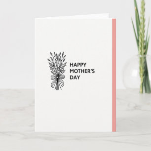 Tarjeta del Día de la Madre con dibujo lineal