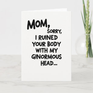 Tarjeta del Día de la Madre con el cuerpo arruinad