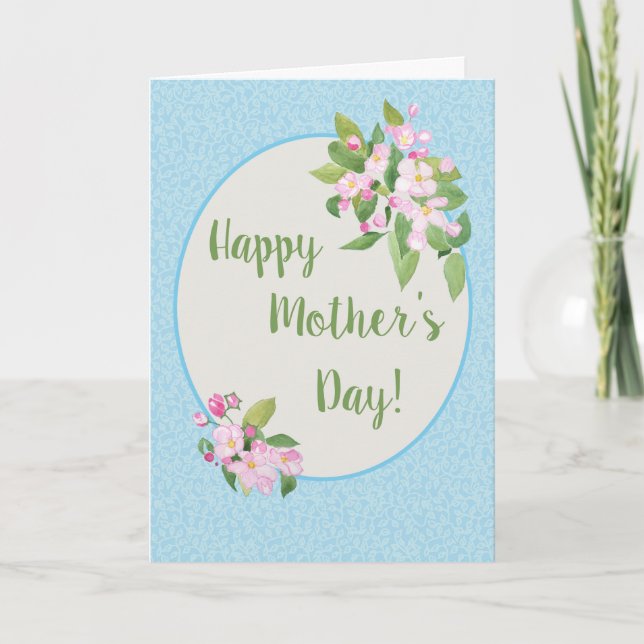 Tarjeta del día de la madre con el florecimiento d (Anverso)
