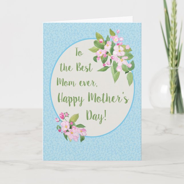 Tarjeta del día de la madre con el florecimiento d (Anverso)