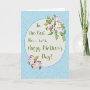 Tarjeta del día de la madre con el florecimiento d